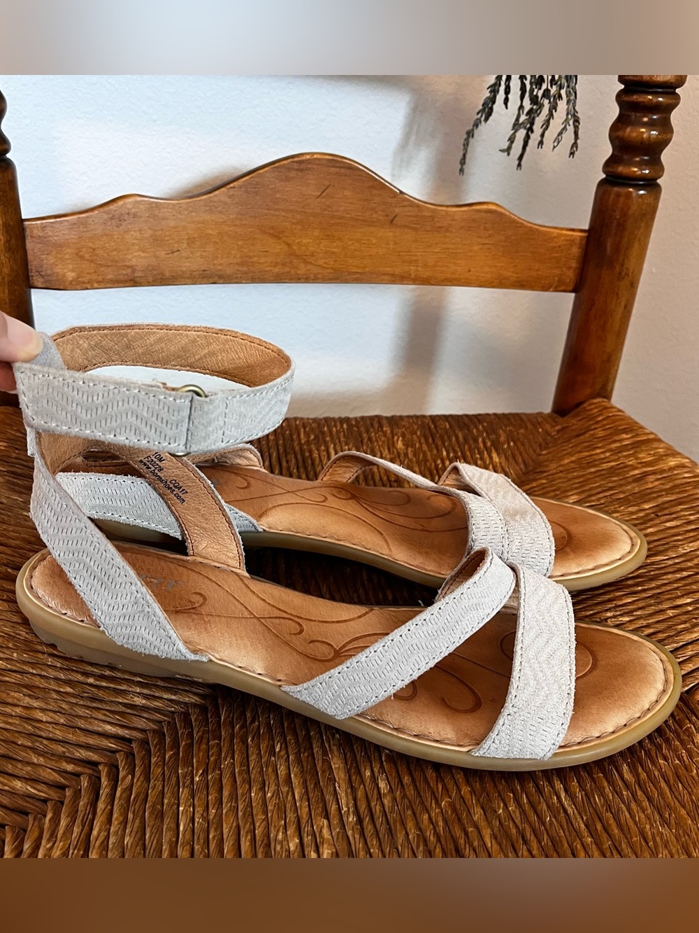 Born Gray Suede Flat Gladiator Sandals